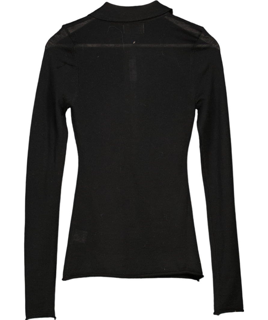 DISSH Black Jane Merino Wool Polo Knit Top UK XS