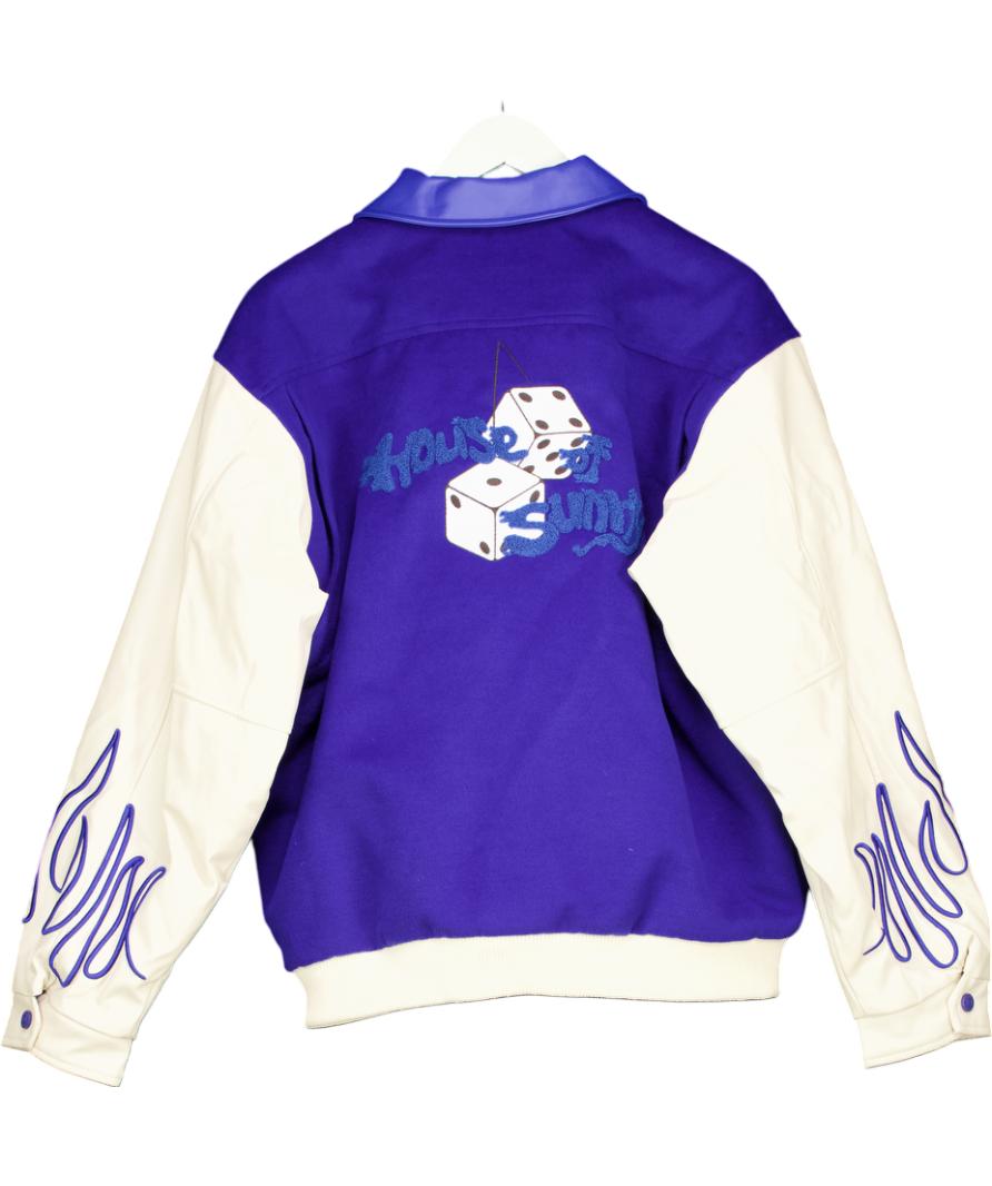 HOUSE OF SUNNY Blue The Club Varsity Bomber UK S