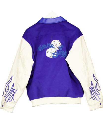 HOUSE OF SUNNY Blue The Club Varsity Bomber UK S