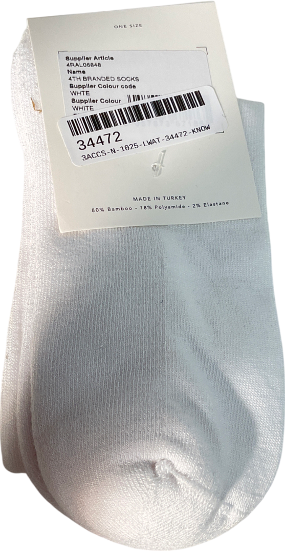 4th & Reckless White Fourth Studio Essential Socks 2-pack One Size