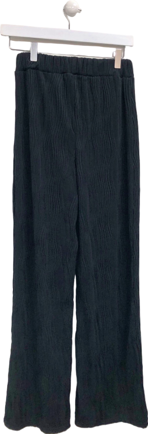 New Look Black Textured Trousers UK 8