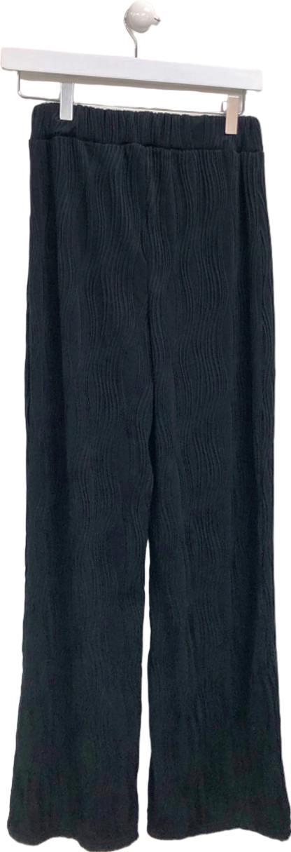 New Look Black Textured Trousers UK 8