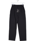 novo Black High Waisted Cropped Premium Cotton Trousers UK 6