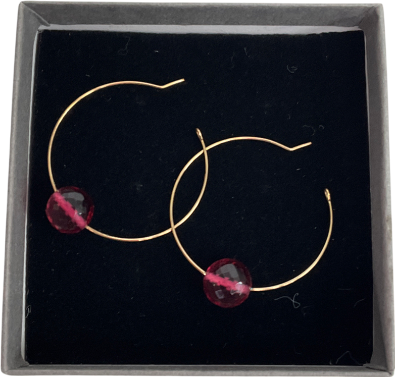 loop & stone Metallic Hoop Earrings