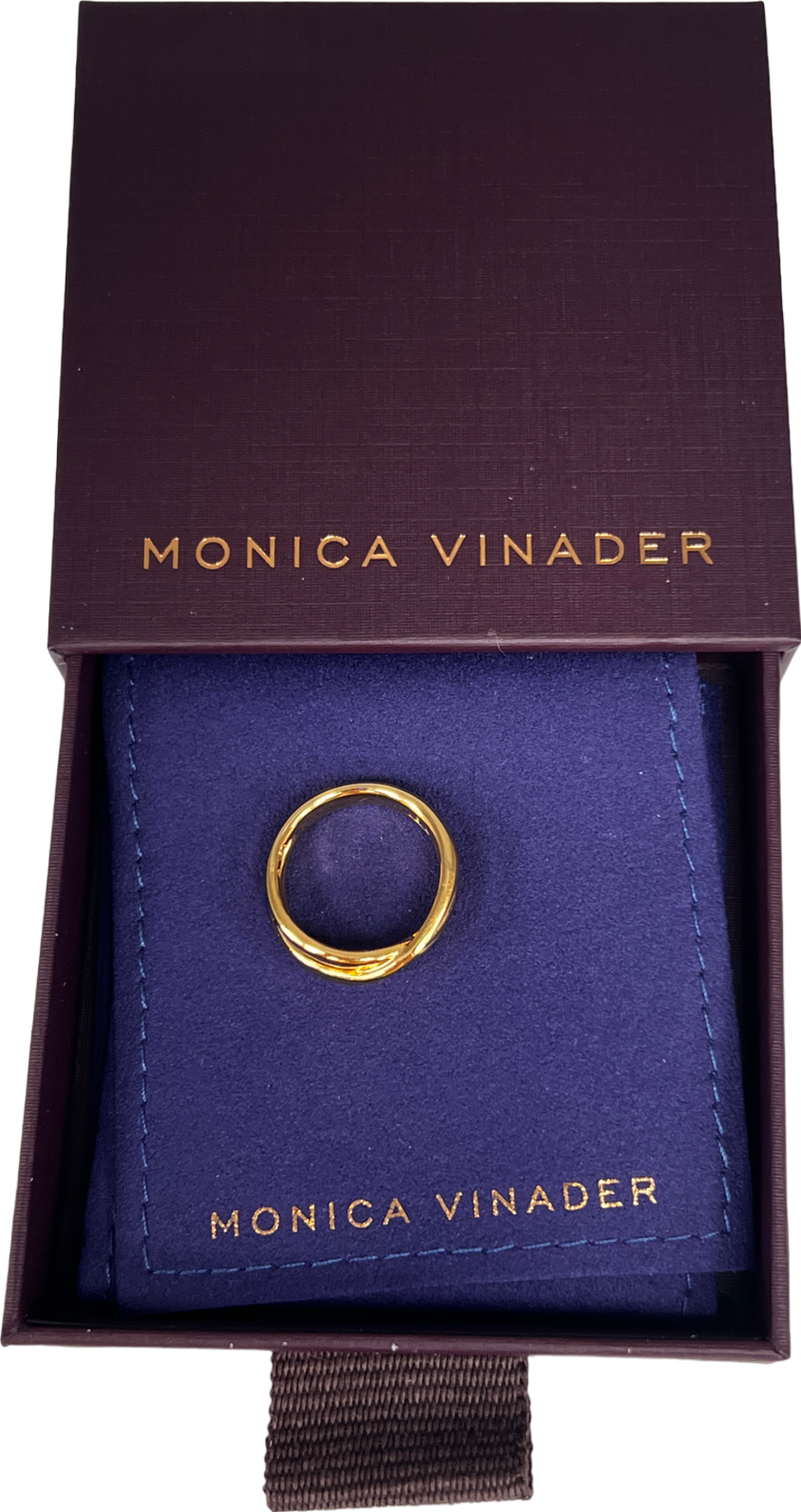 Monica Vinader Nura Cross Over Ring 18k Gold Vermeil One Size