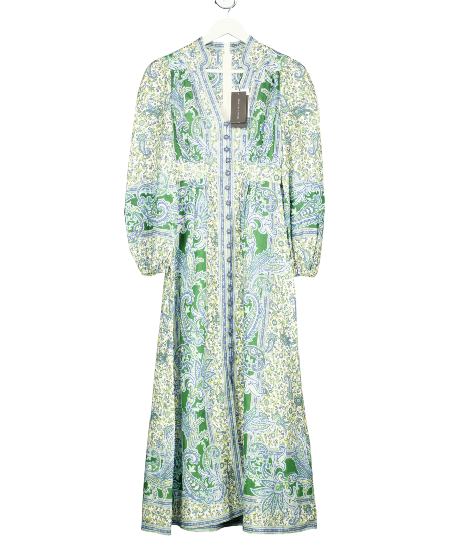 Zimmermann Ottie printed linen maxi dress SZ0 UK 8