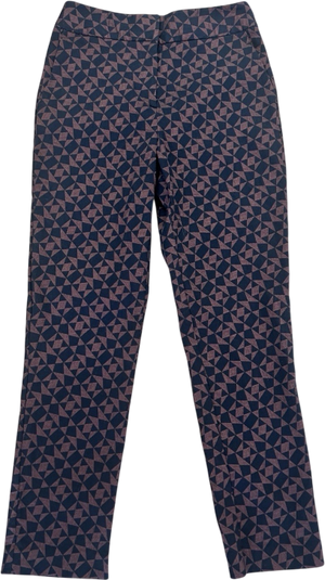 Phase Eight Brown  / Navy Geometric Jaquard Trousers UK 10