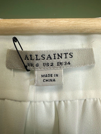 AllSaints White Long Sleeve Dress UK 6