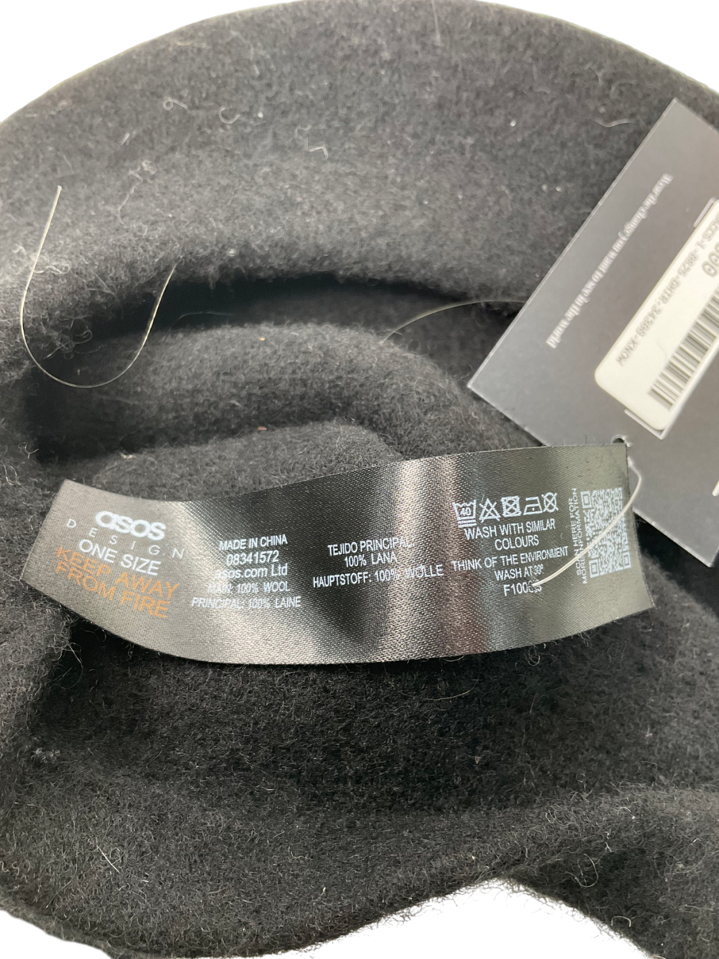 ASOS Wool Beret In Black One Size