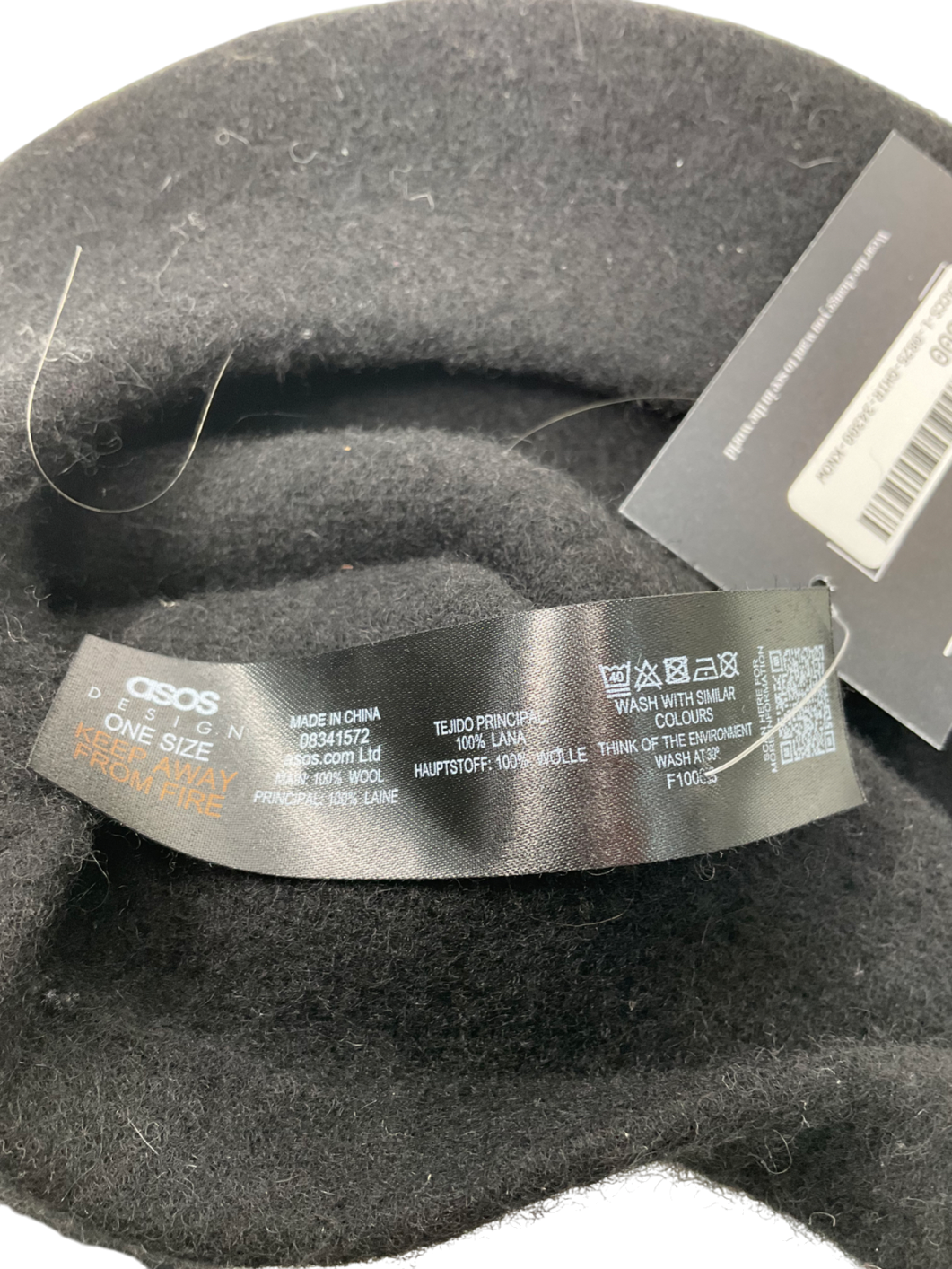 ASOS Wool Beret In Black One Size