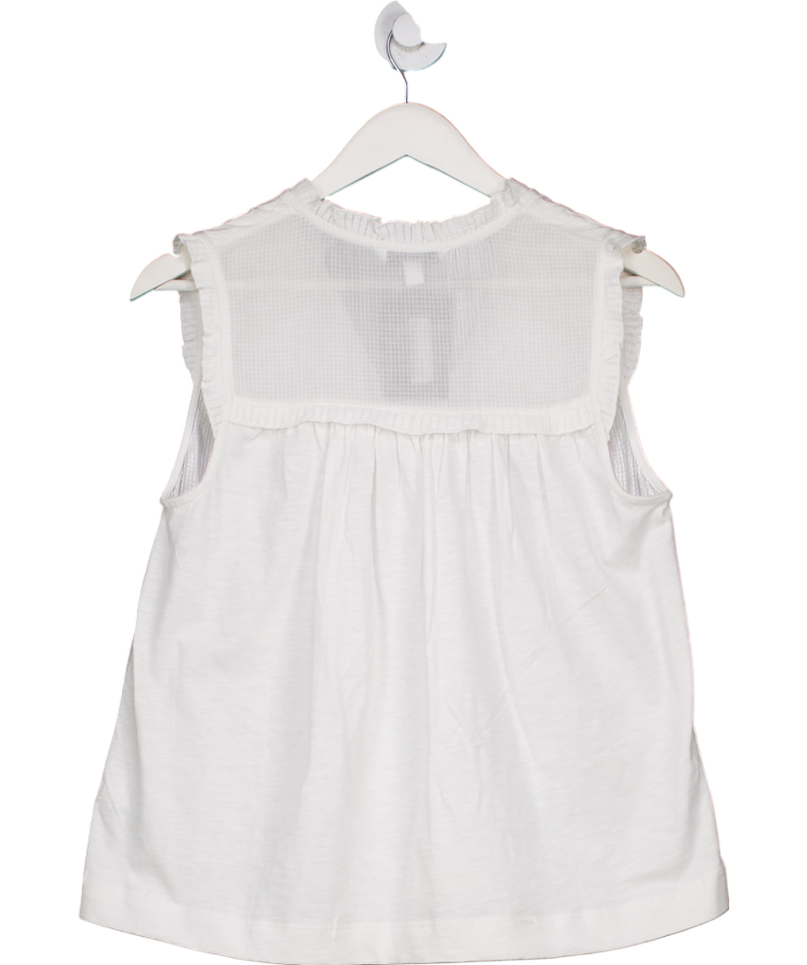 Next White Embroidered Sleeveless Top UK 8
