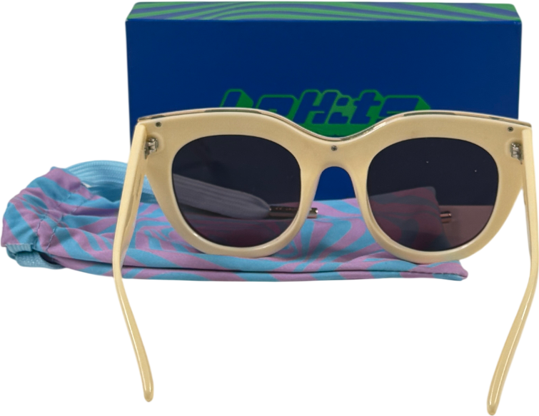 LE SPECS Cream Air Heart Cat-eye Sunglasses