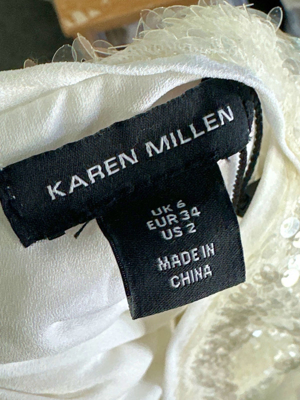 Karen Millen White Sequin Rosette Halter Woven Maxi Dress UK 6