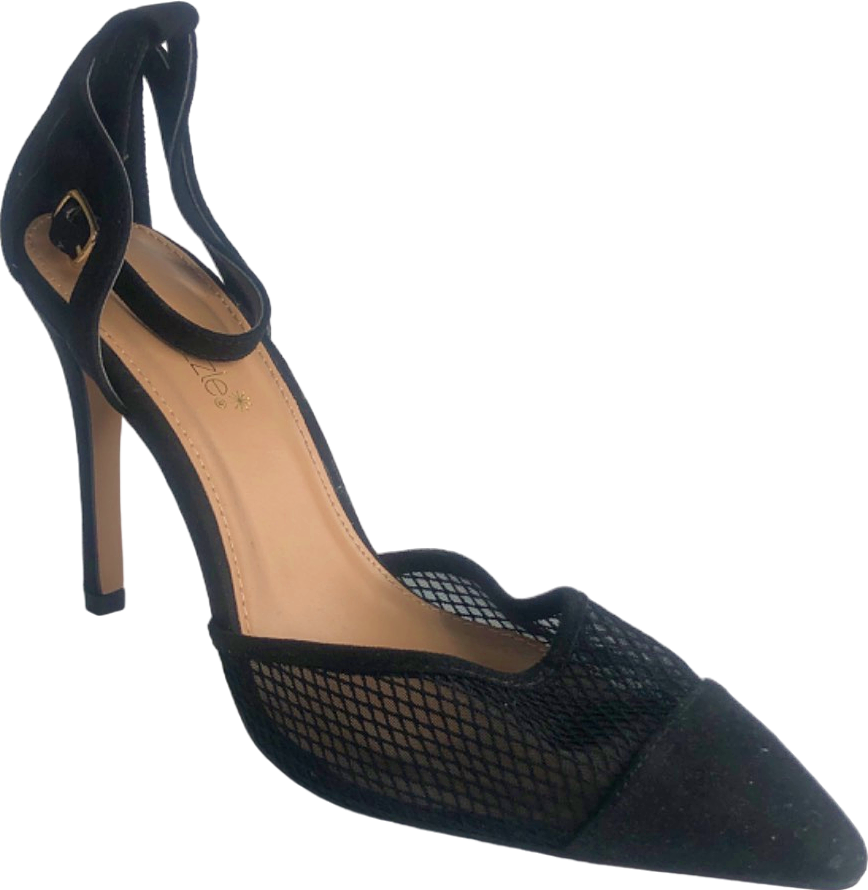 ShoeDazzle Black Mesh Heels UK 5