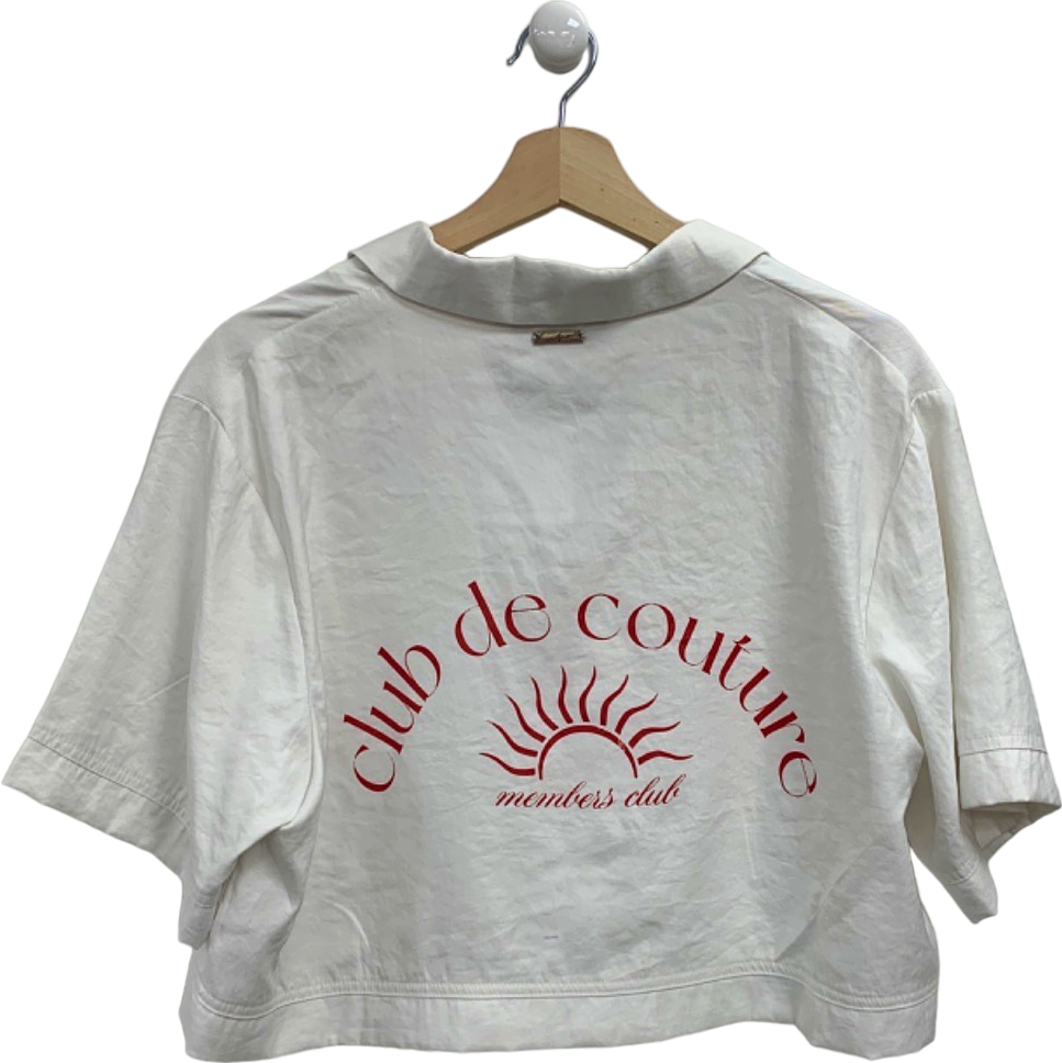 Couture Club White Club de Couture Members Club Cropped Shirt UK 10