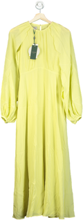 Hobbs Pastel Yellow Acacia Silk Dress UK 6