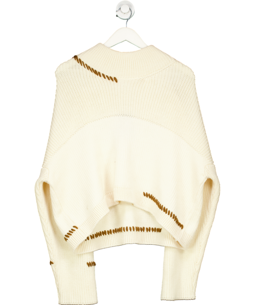 The Knotty Ones Cream Sturmi Merino Wool Sweater UK L