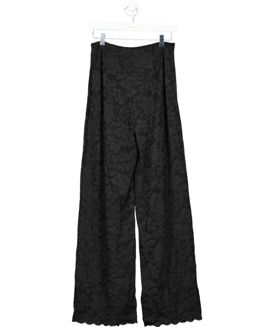 Albaray Black Stretch Lace Trousers With Integrated Shorts UK 10