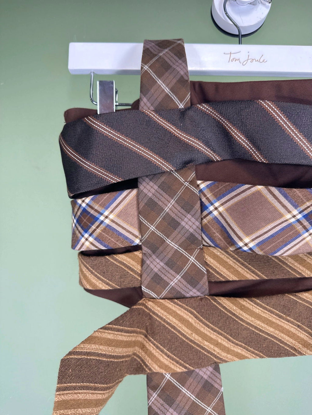 Jaded Brown Multi-Stripe and Plaid Corset Top UK S