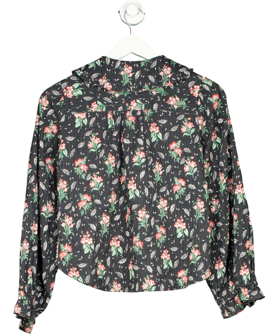 Pilcro Black Collared Pin Tuck Blouse UK XS