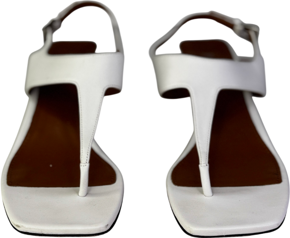 PARIS TEXAS White Portofino Leather Sandals UK 4.5 EU 37.5 👠