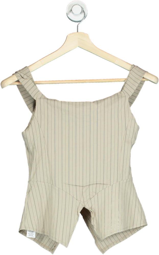Collusion Beige Striped Corset Top UK 10