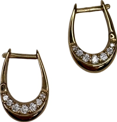 Astrid & Miyu Metallic 18k Gold Crystal Huggies