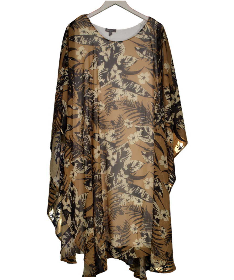 ulla popken Ulla Popken Beige Floral Cape Sleeve Dress Uk 20 / UK 22