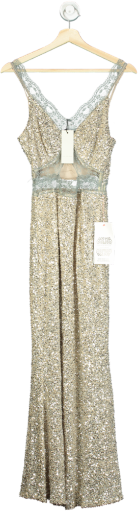 Never Fully Dressed Silver Sequin Mimi Dress UK 6
