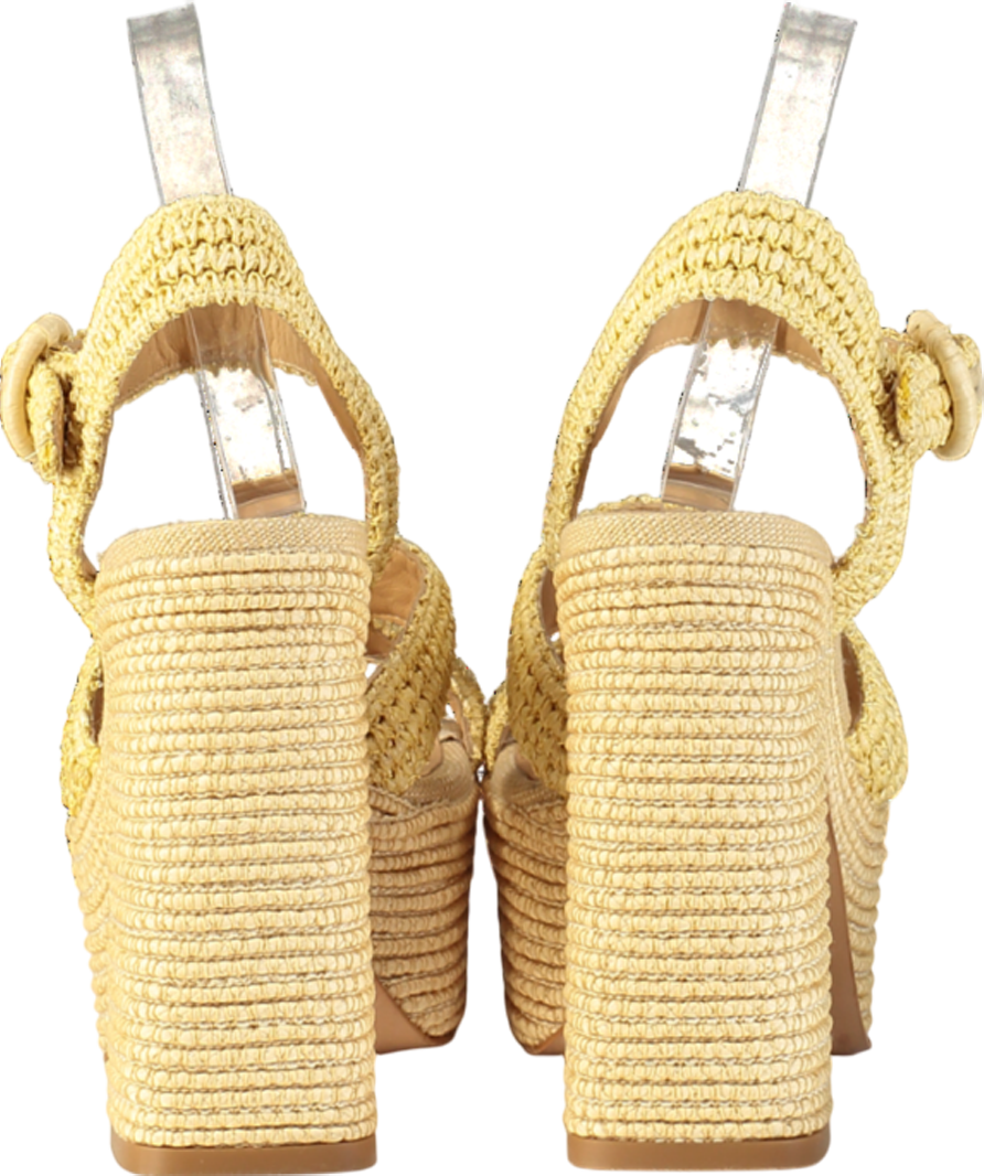 Castaner Beige Adriana Rafia Heel Sandals UK 5 EU 38 👠