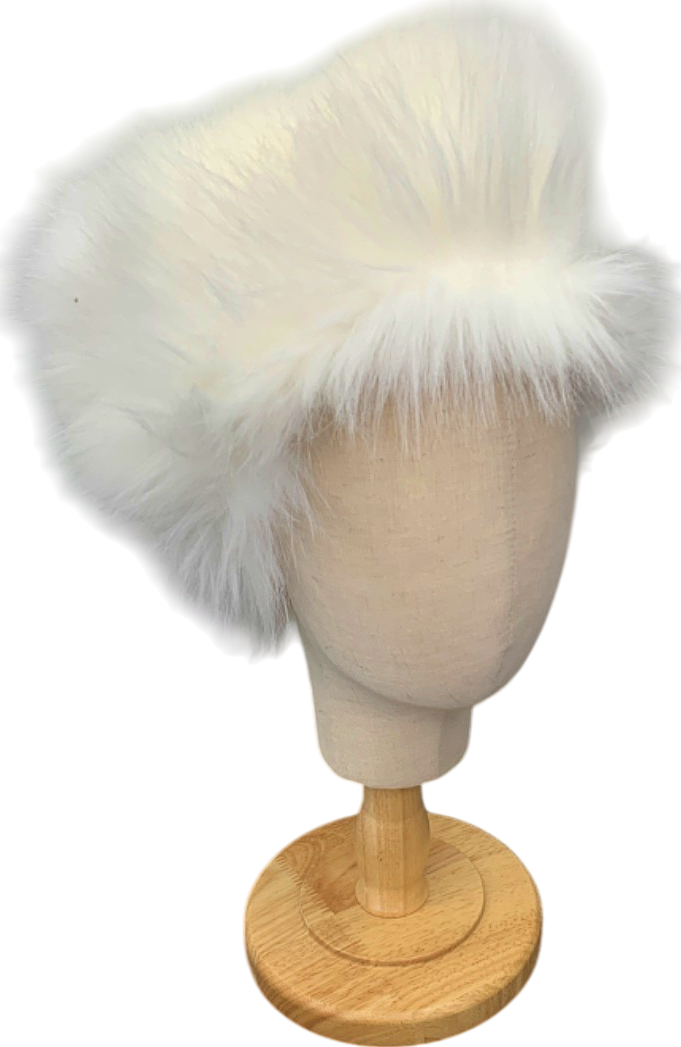 Huda Beauty White Faux Fur Hat One Size