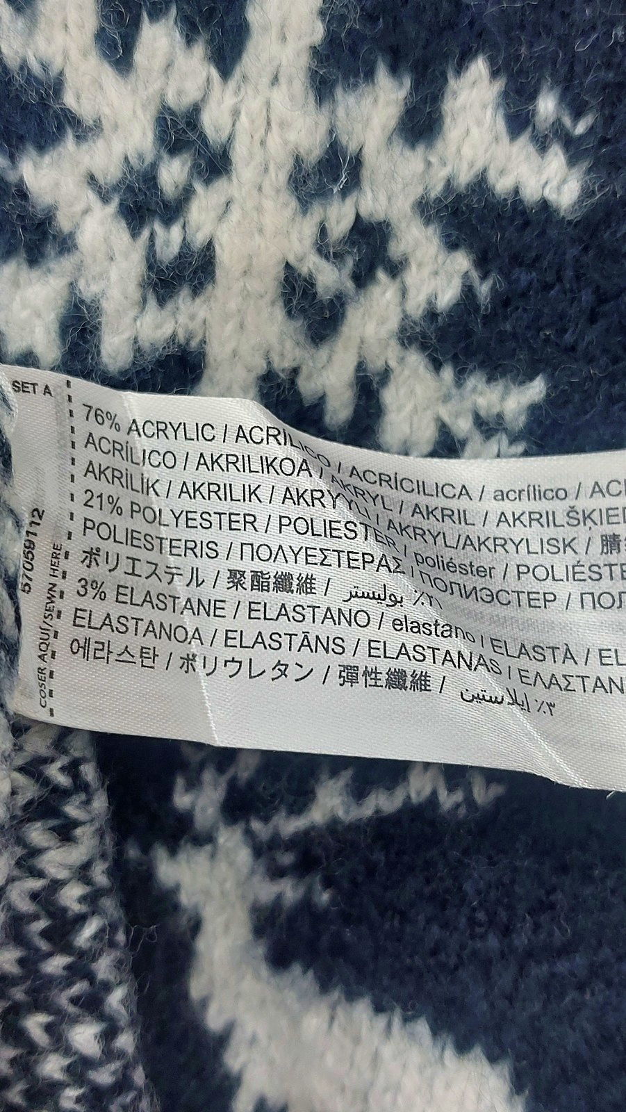 Mango Blue Reindeer Christmas Jumper Age 11-12