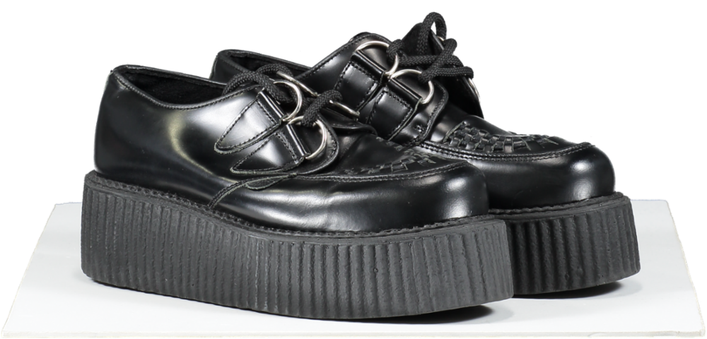Underground Black Walfrun Double Platform Lace Up Creepers UK 4 EU 37 👠