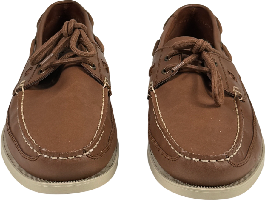 Polo Ralph Lauren Tan Brown Leather Boat Deck Shoes UK 9 EU 43 👞