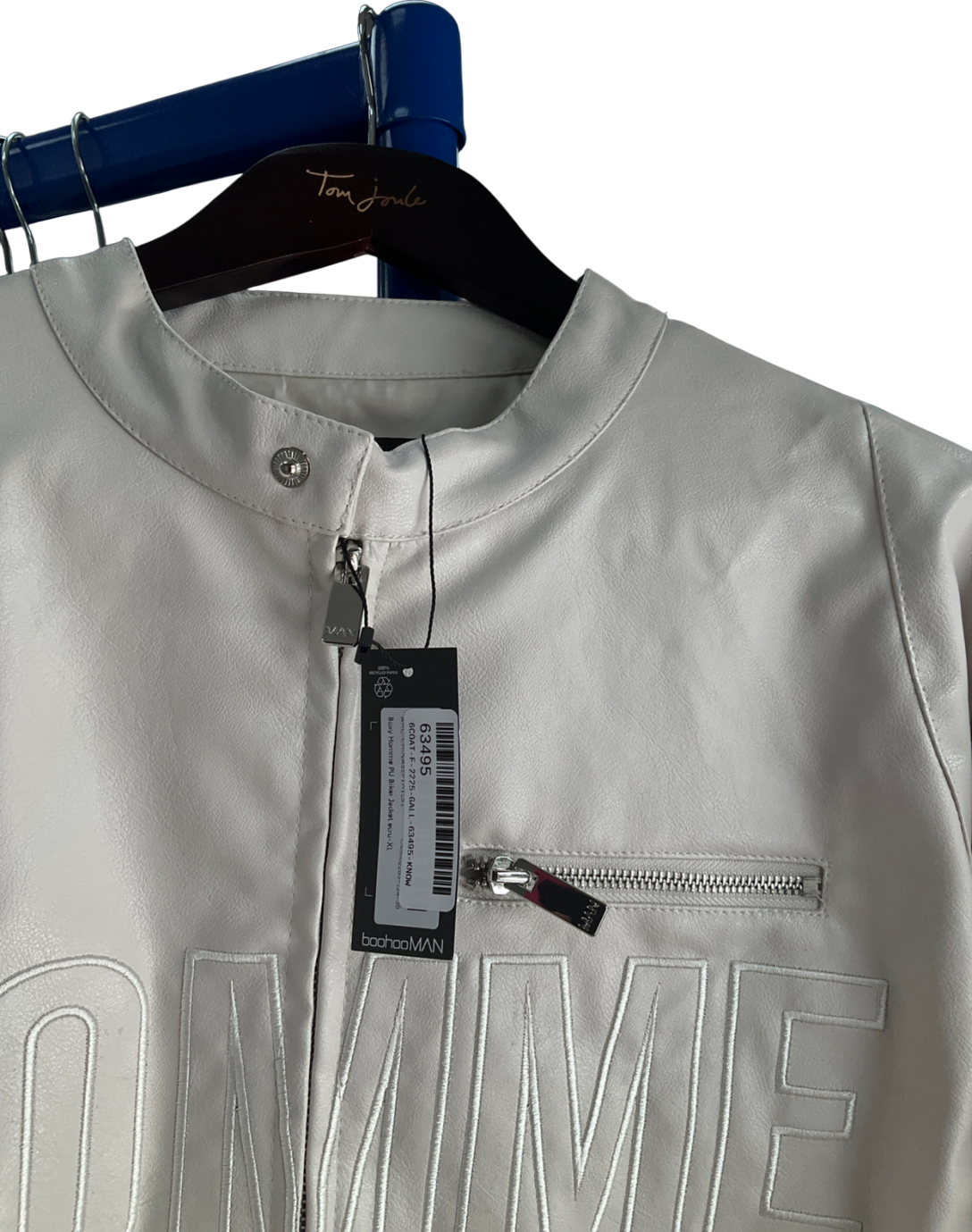 boohooMan Cream Boxy Home Bicker Jacket UK XL