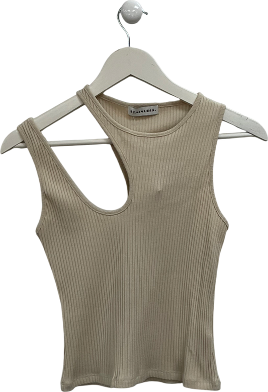 Stainless Beige Asymmetric Top UK S