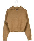Wynn Hamlyn Brown Walter Half Zip Knitted Sweater UK S