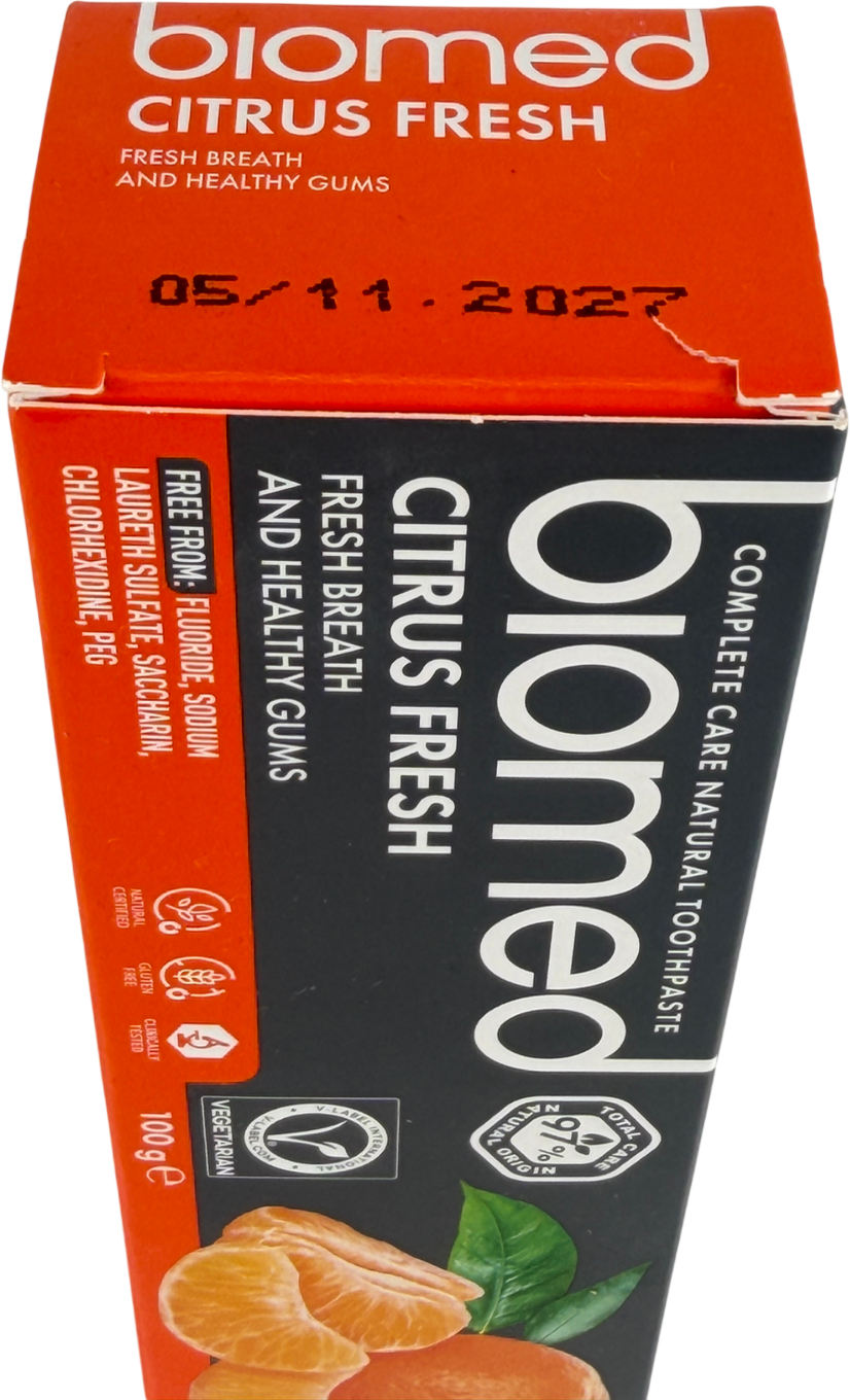 Biomed Citrus Fresh Natural Toothpaste - Fluoride Free 97 100g