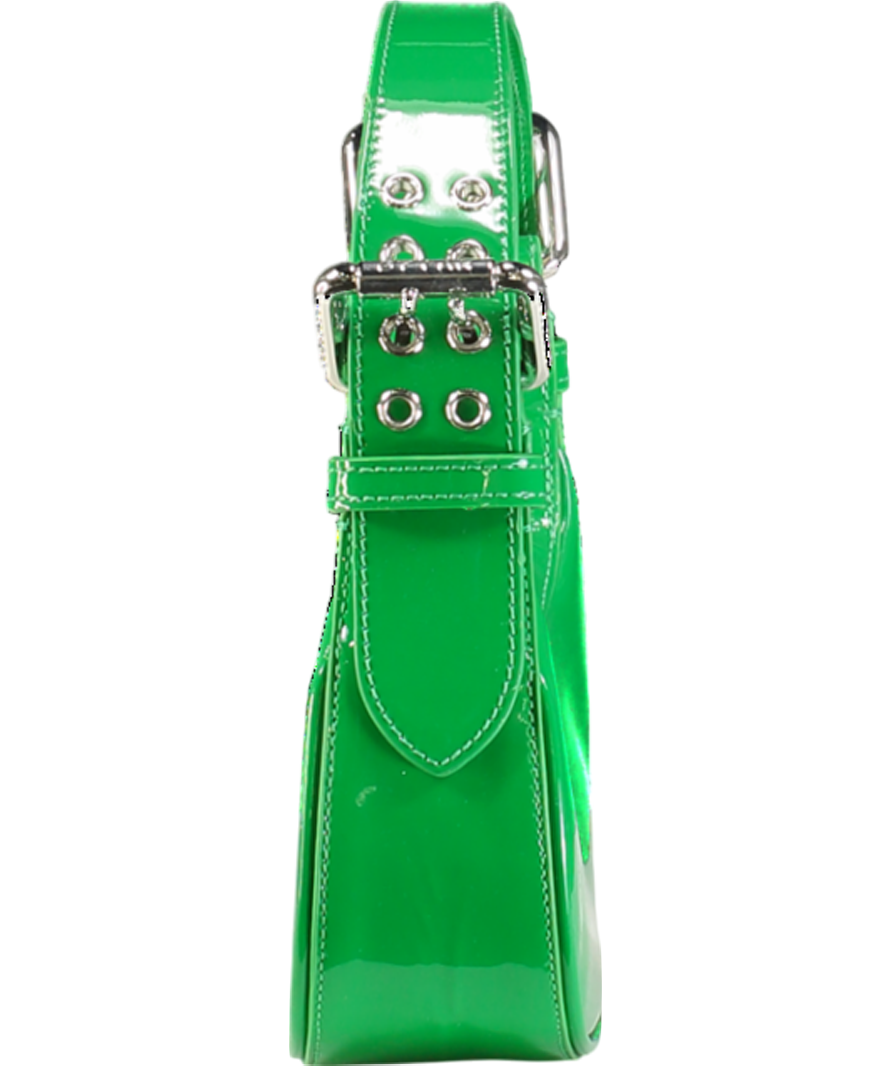 BY FAR Green Mini Soho Patent Leather Shoulder Bag