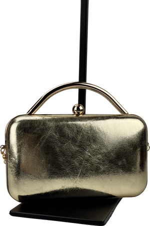 ASOS Coated Round Frame Clutch Bag In Metallic Gold