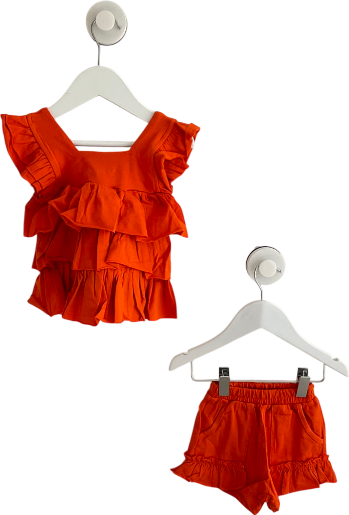 KCL London Frilled Orange Shirt And Short Set 12-18 Months