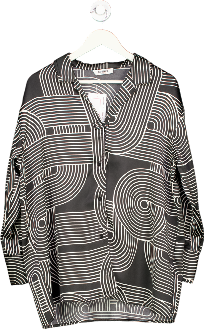 4TH + Reckless Black and White Patterned Shirt UK 10