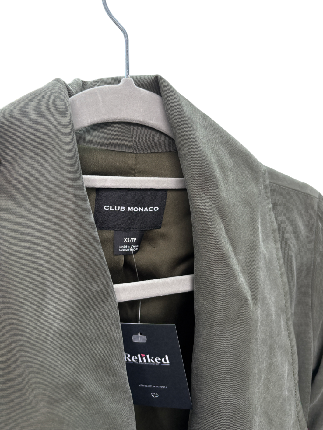 Club Monaco Green Ellayne Trench Coat UK XS