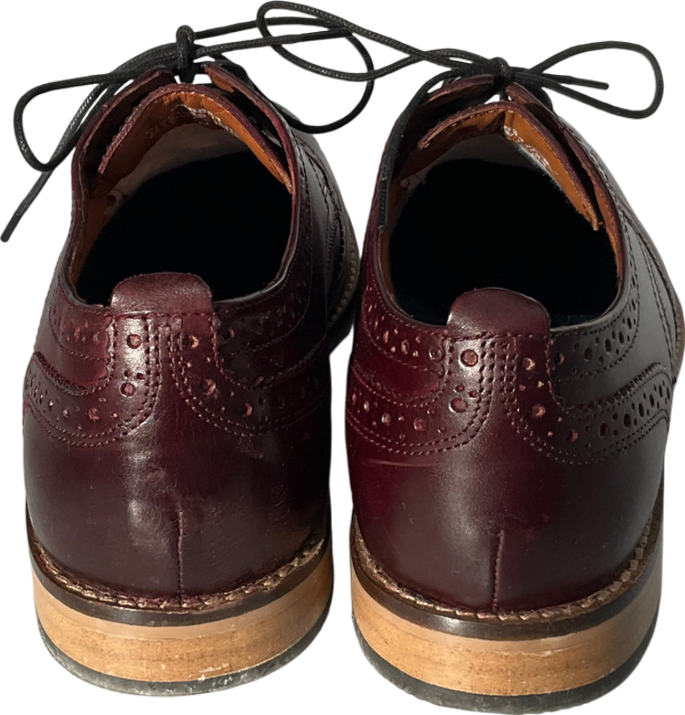 Next Burgundy Red Standard Fit Leather Contrast Sole Brogue Shoes UK 9 EU 43 👞