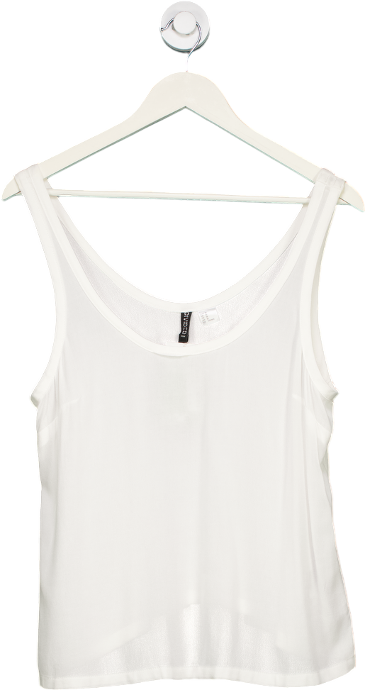 H&M White Divided Tank Top UK M