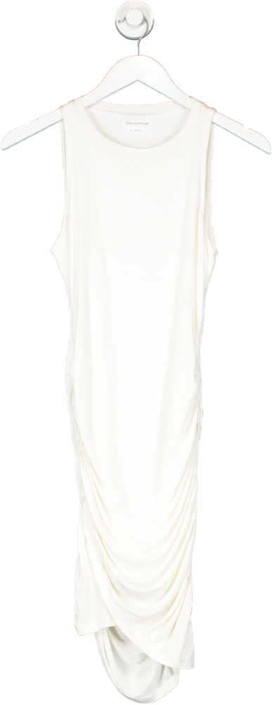 Lovers and Friends White Ruched Midi Dress UK XS