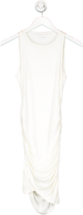 Lovers and Friends White Ruched Midi Dress UK XS