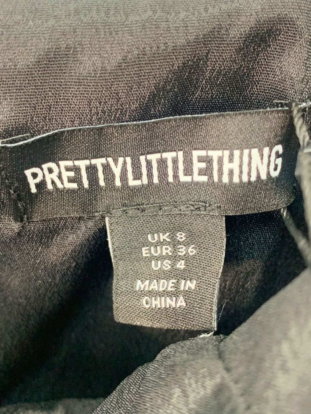 PrettyLittleThing Black Recycled Bust Corset Strappy Midi Dress Size UK 8