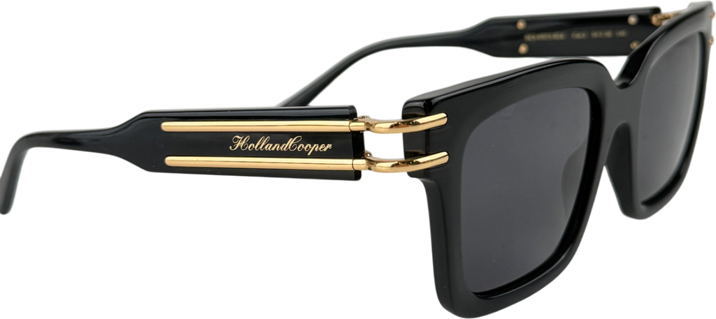 Holland Cooper Black / Gold New York City Logo Arm Sunglasses