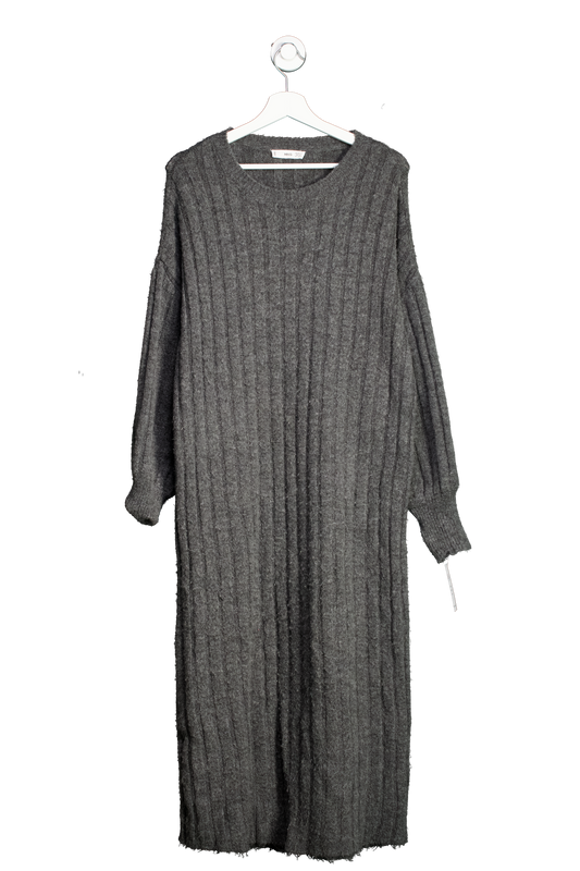MANGO Grey Knitted Maxi Dress UK M/L